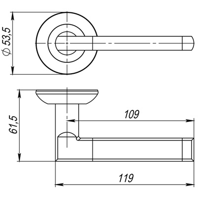 РУЧКА РАЗДЕЛЬНАЯ POLO JR SN/CP-3 МАТОВЫЙ НИКЕЛЬ/ХРОМ